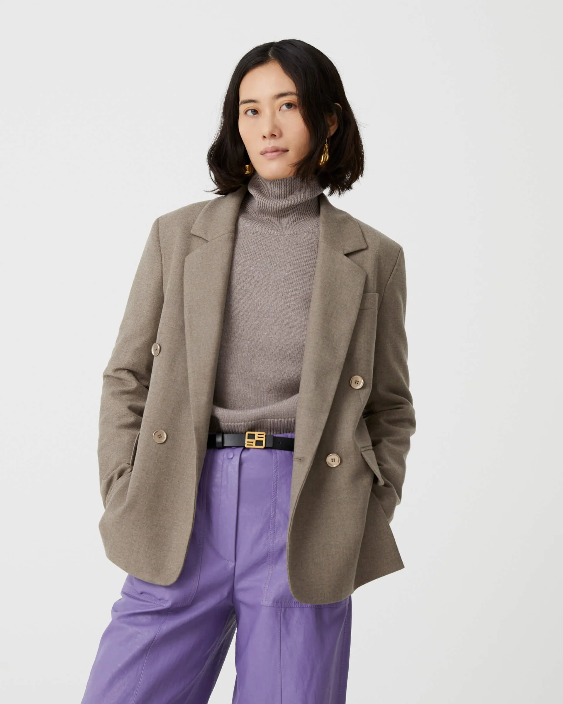 double breasted wool jacket