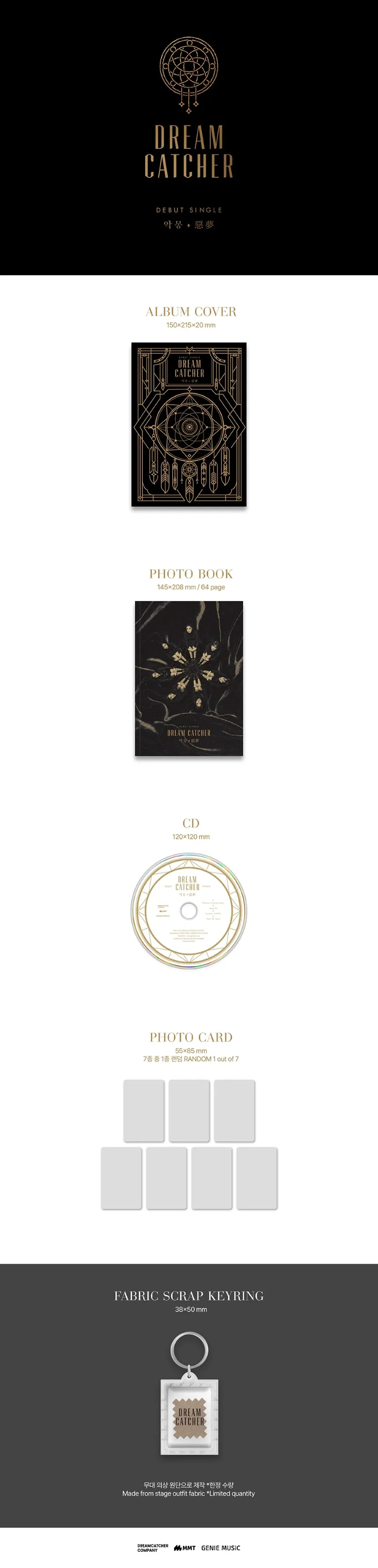 Dreamcatcher  - Debut Single '() Nightmare' (Re-Release)   First Press Fabric Scrap Keyring