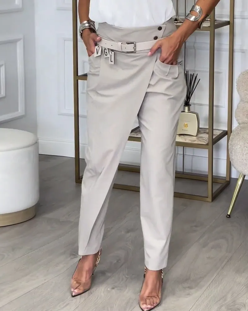 EMILIA - High-Waist Pants   Free Belt
