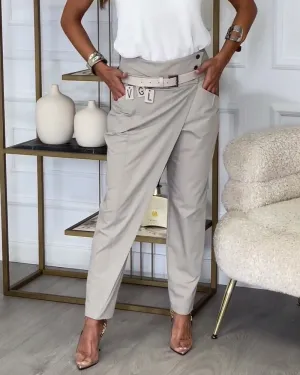 EMILIA - High-Waist Pants   Free Belt