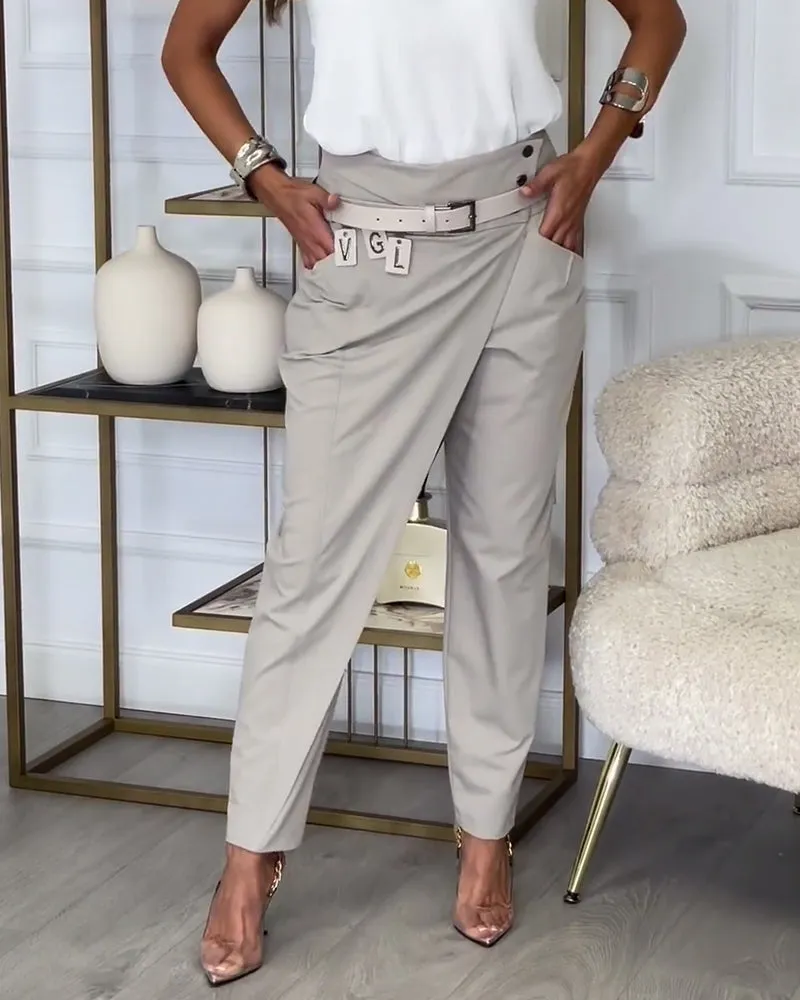 EMILIA - High-Waist Pants   Free Belt