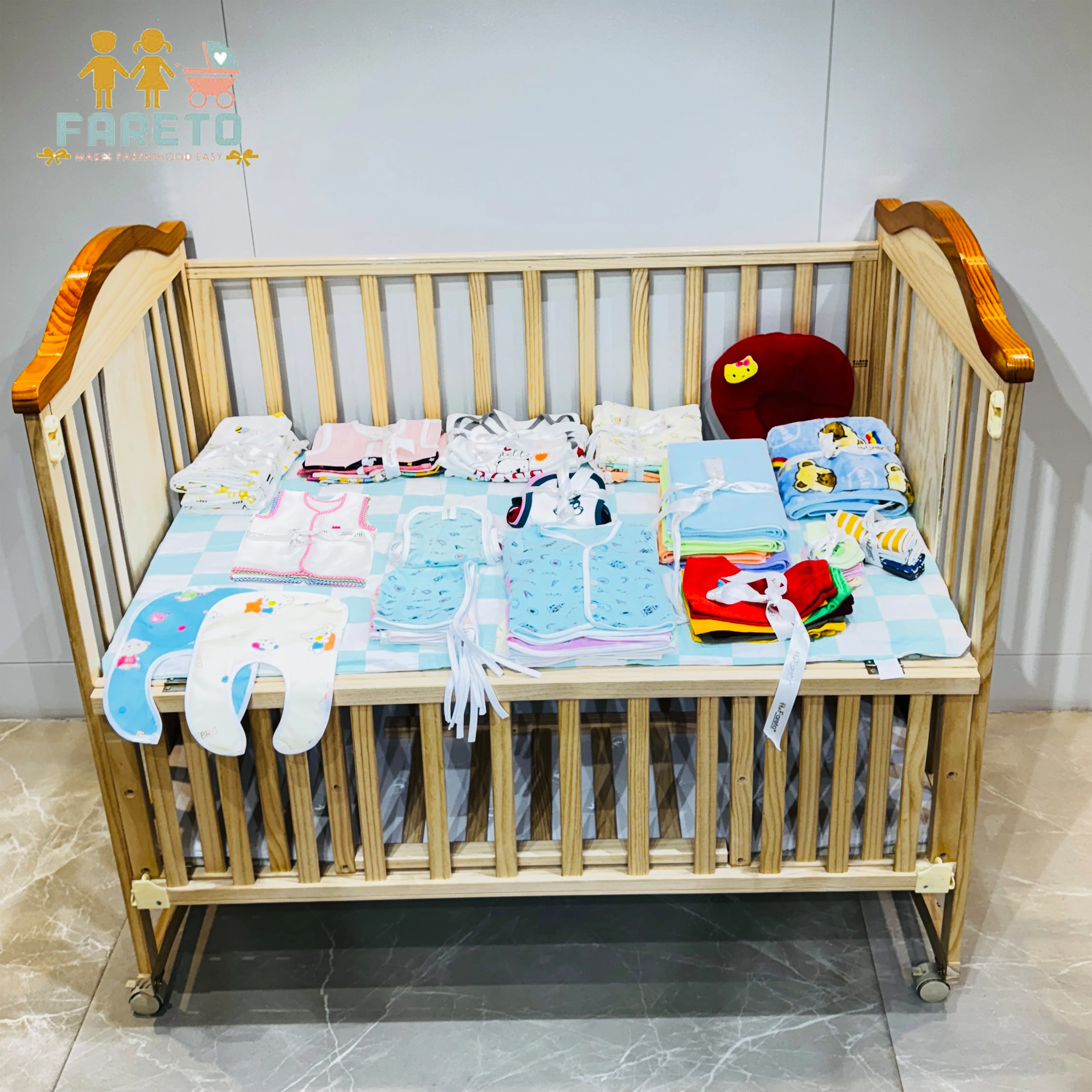 Fareto New Born Baby Hospital Essentials For All Moderate Season 75 in 1 (0-6 Months)