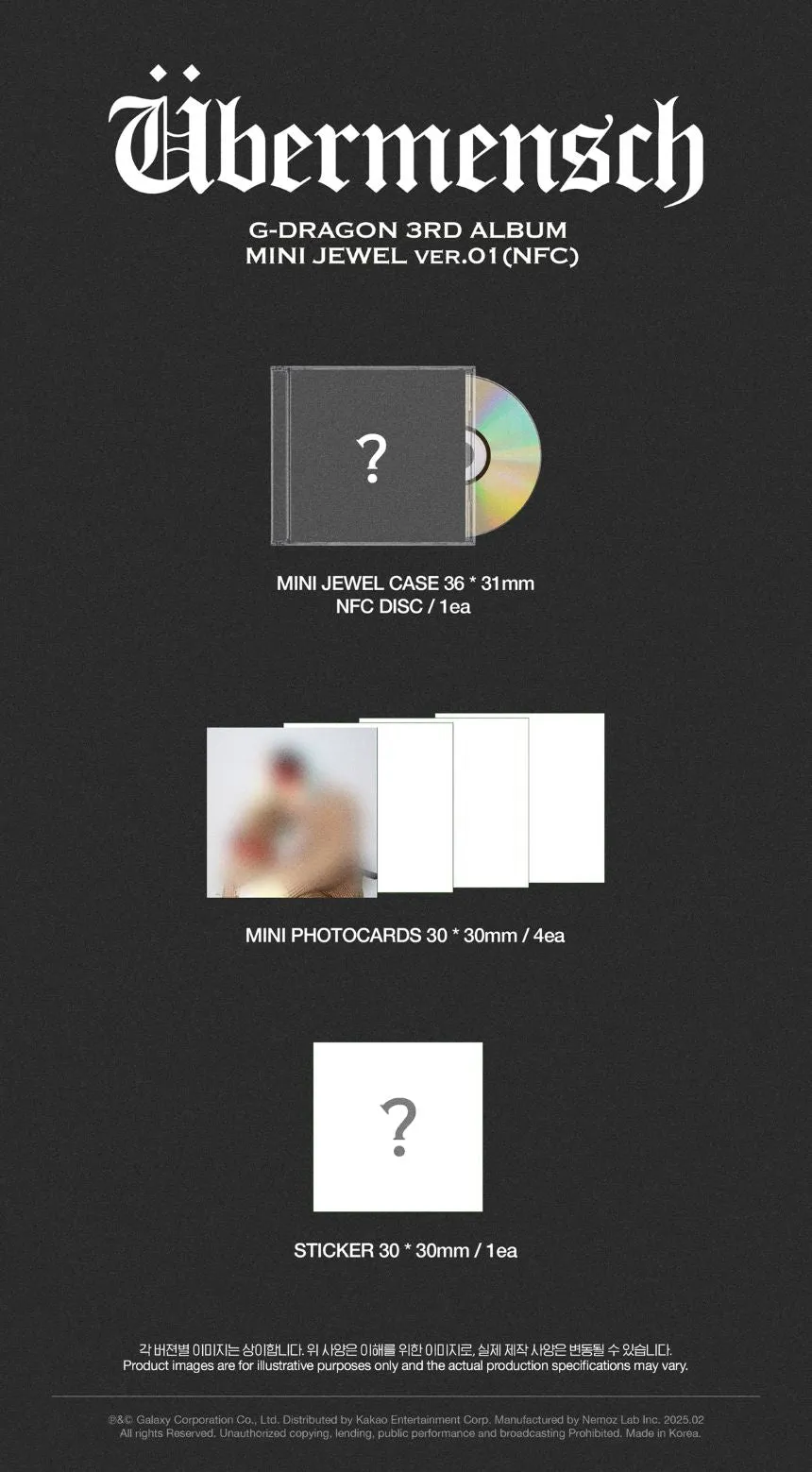 G-DRAGON - 3rd Album 'bermensch' (MINI JEWEL Version)   Apple Music POB Photocard