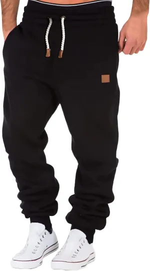 Mens Workout Cargo Sweatpants Pants Athletic Mens Cotton Linen Pants Drawstring Loose Beach Pants with Pockets Men's