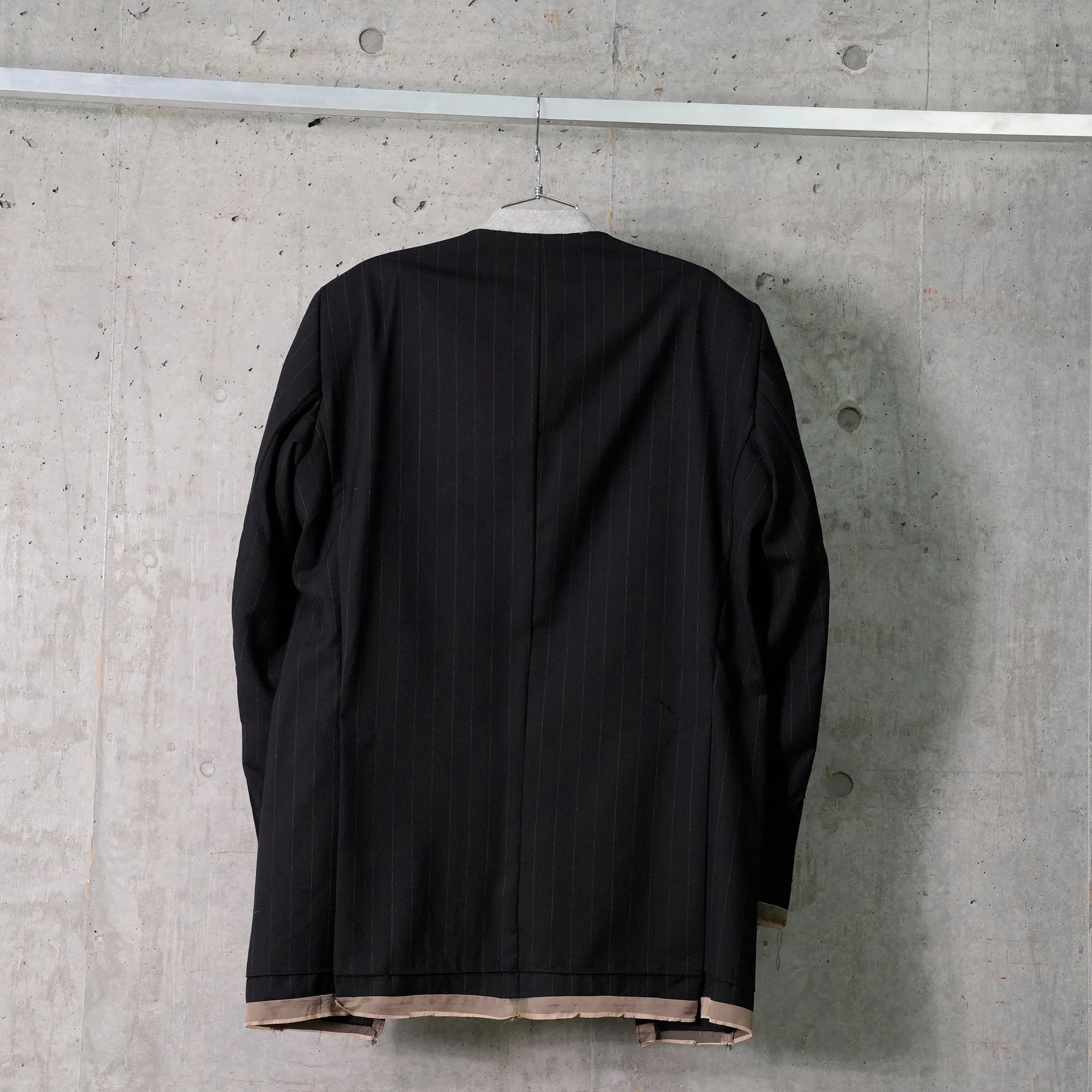 STRIPE WOOL JACKET / BLACK