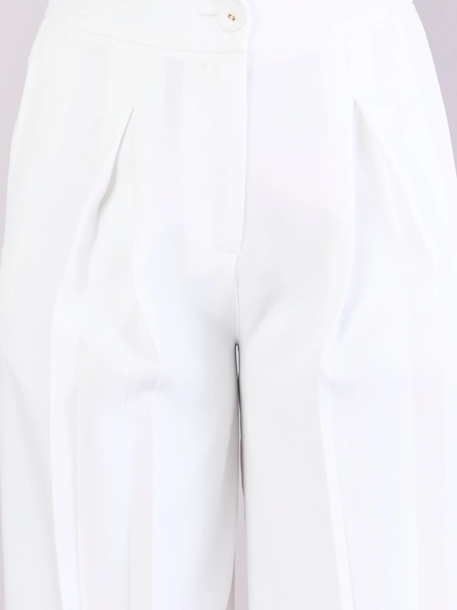 White Inverted Pleats High Waist Trouser