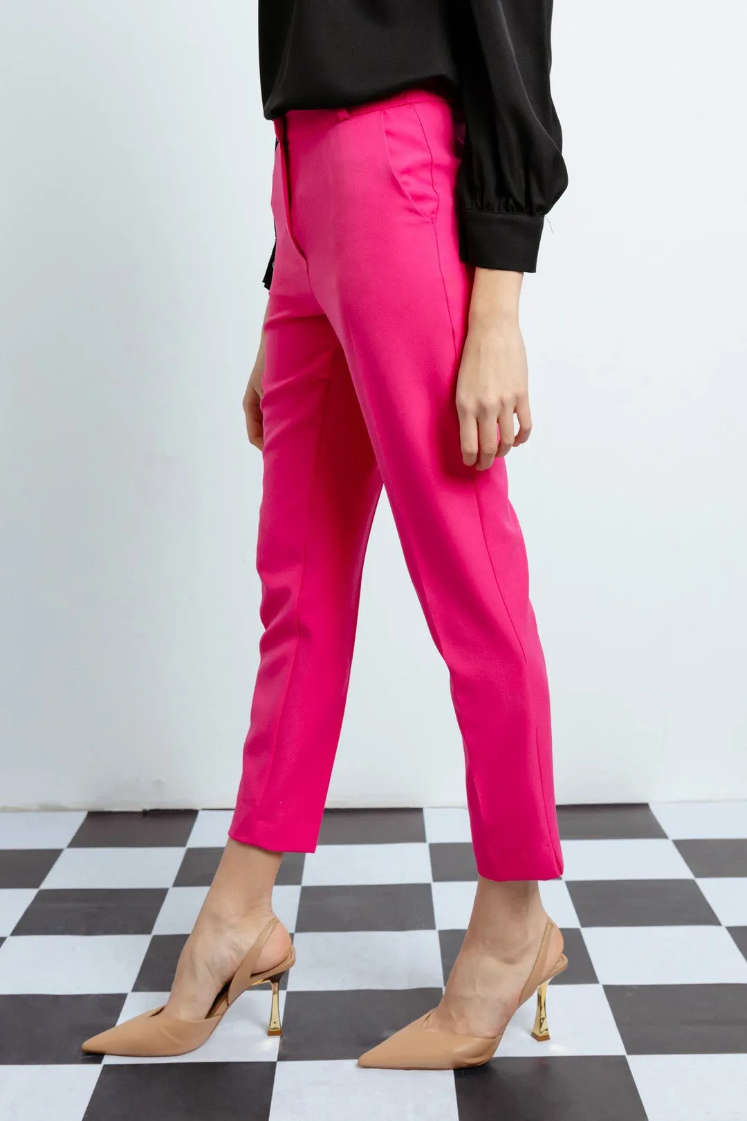 Woman High Waist Fabric Pants