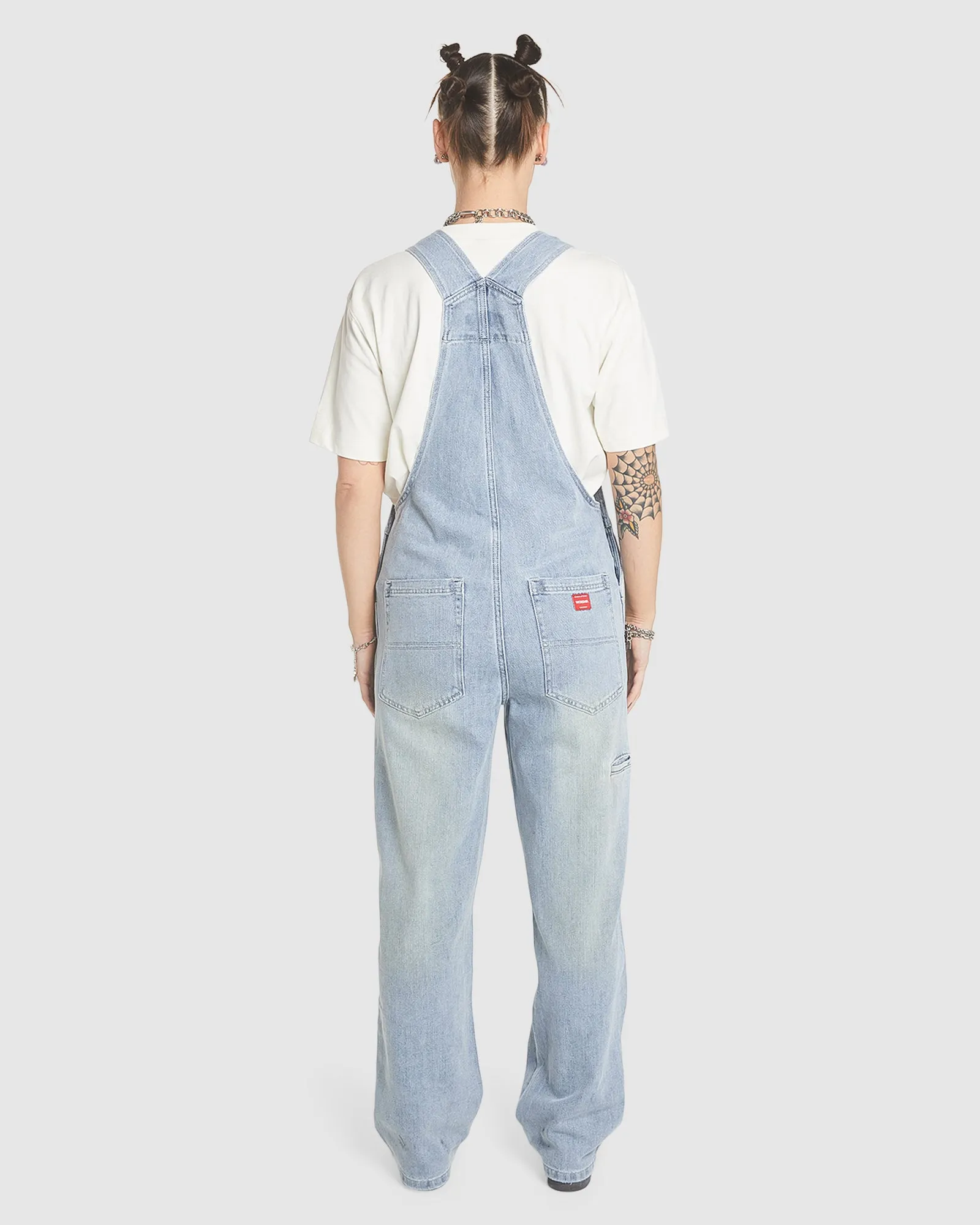 WOMENS DOUBLE KNEE DENIM OVERALLS