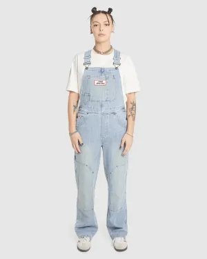 WOMENS DOUBLE KNEE DENIM OVERALLS