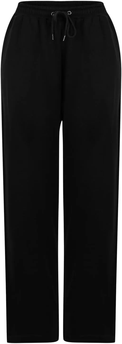Women's Straight Long Pants Sports Fitness Loose Pants Solid Color Casual Trousers High Waist Trousers with Pocket