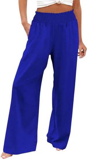 Womens Tall Dress Pants Wide Leg High Waist Summer Casual Boho Trousers Travel Vacation Long Work